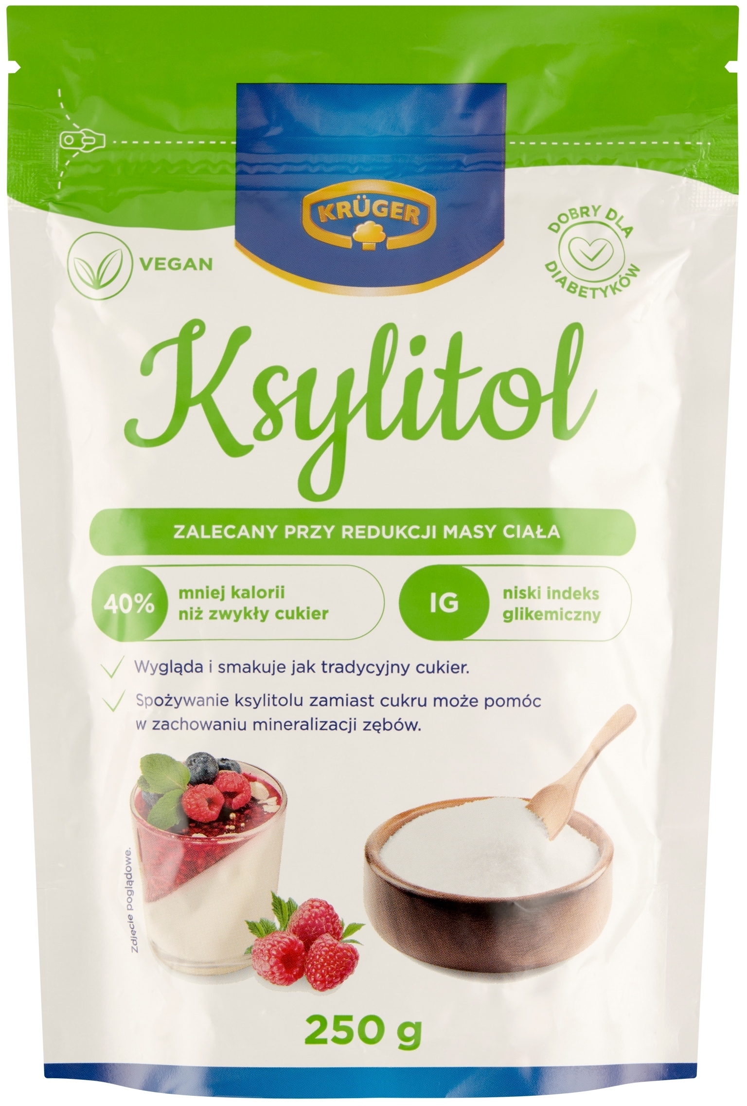 Krüger Ksylitol 250 g – Zdrowsza alternatywa dla tradycyjnego cukru