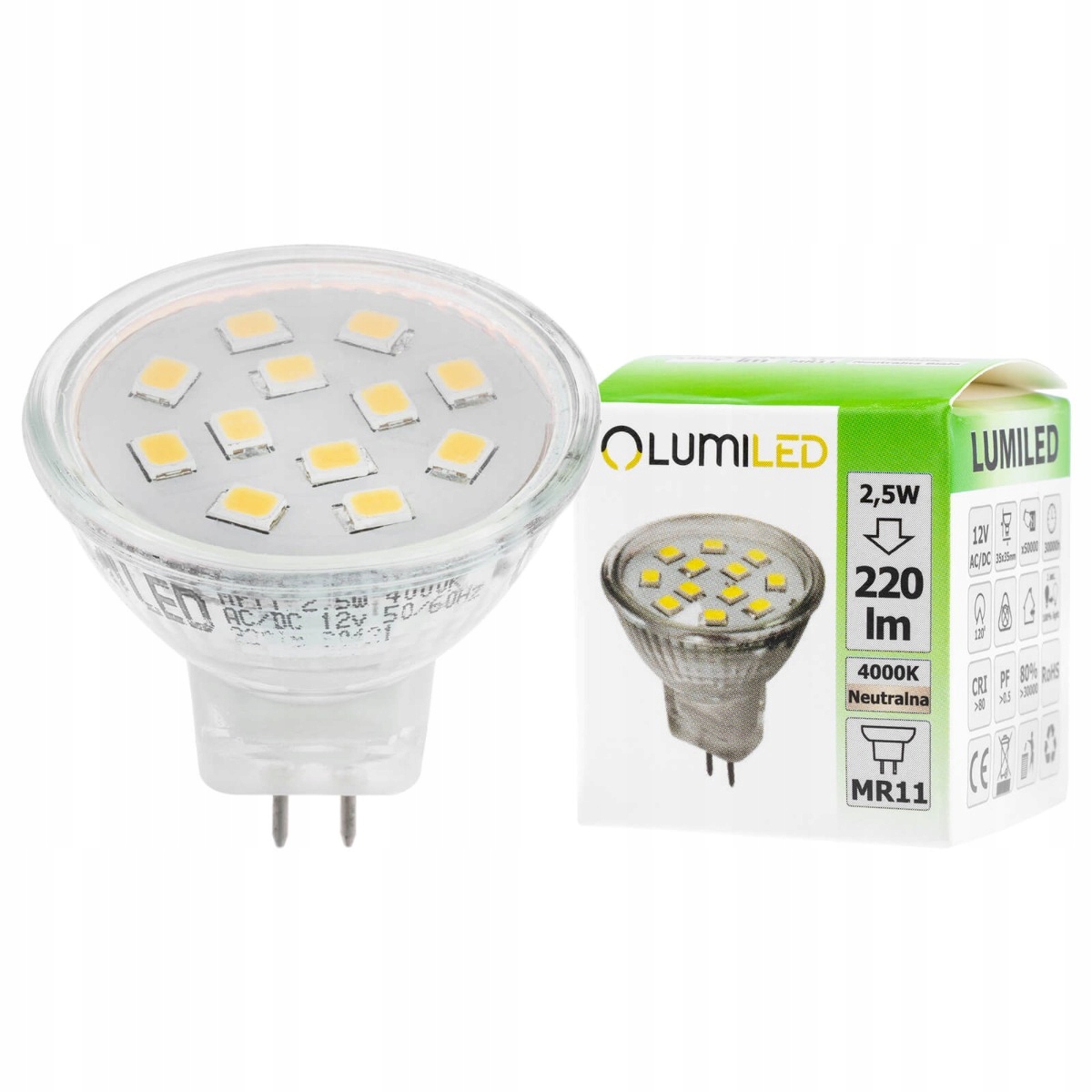 Żarówka LED MR11 2,5W 230V 220LM 120ST. – Efektywne oświetlenie dla Twojego domu