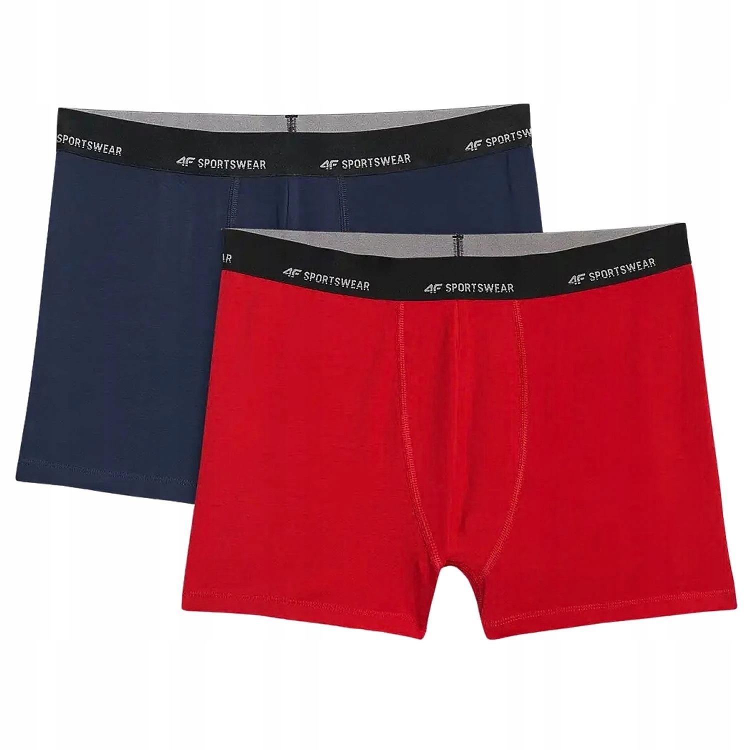 Kolorystyka – Granatowe i czerwone bokserki w jednym zestawie