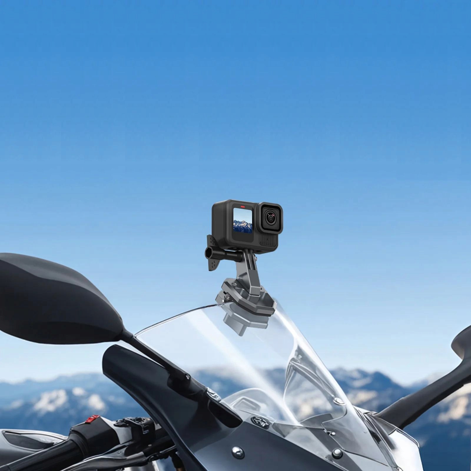 Uchwyt Klips Mocowanie na Szybę Motor do GoPro SJCAM XIAOMI DJI INSTA360 – Stabilne nagrywanie w dynamicznych warunkach