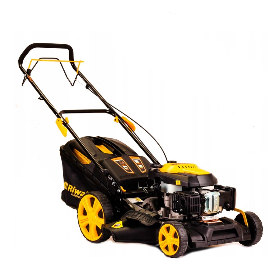 Kosiarka spalinowa z napędem Riwall 51cm 9w1 – Wydajność i wszechstronność w Twoim ogrodzie