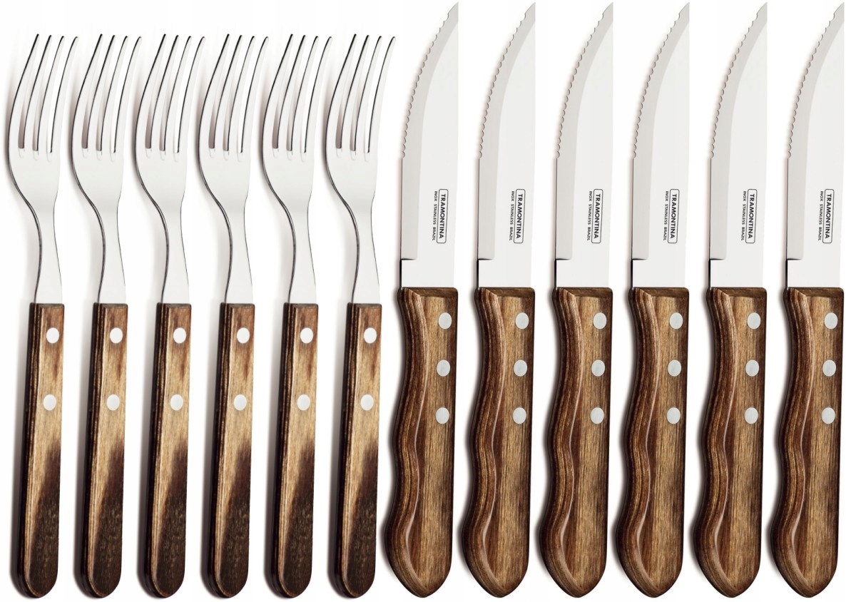POLYWOOD FSC Zestaw sztućców do mięsa/BBQ 12 szt. Brown 21199/996 – Elegancja i funkcjonalność w Twojej kuchni