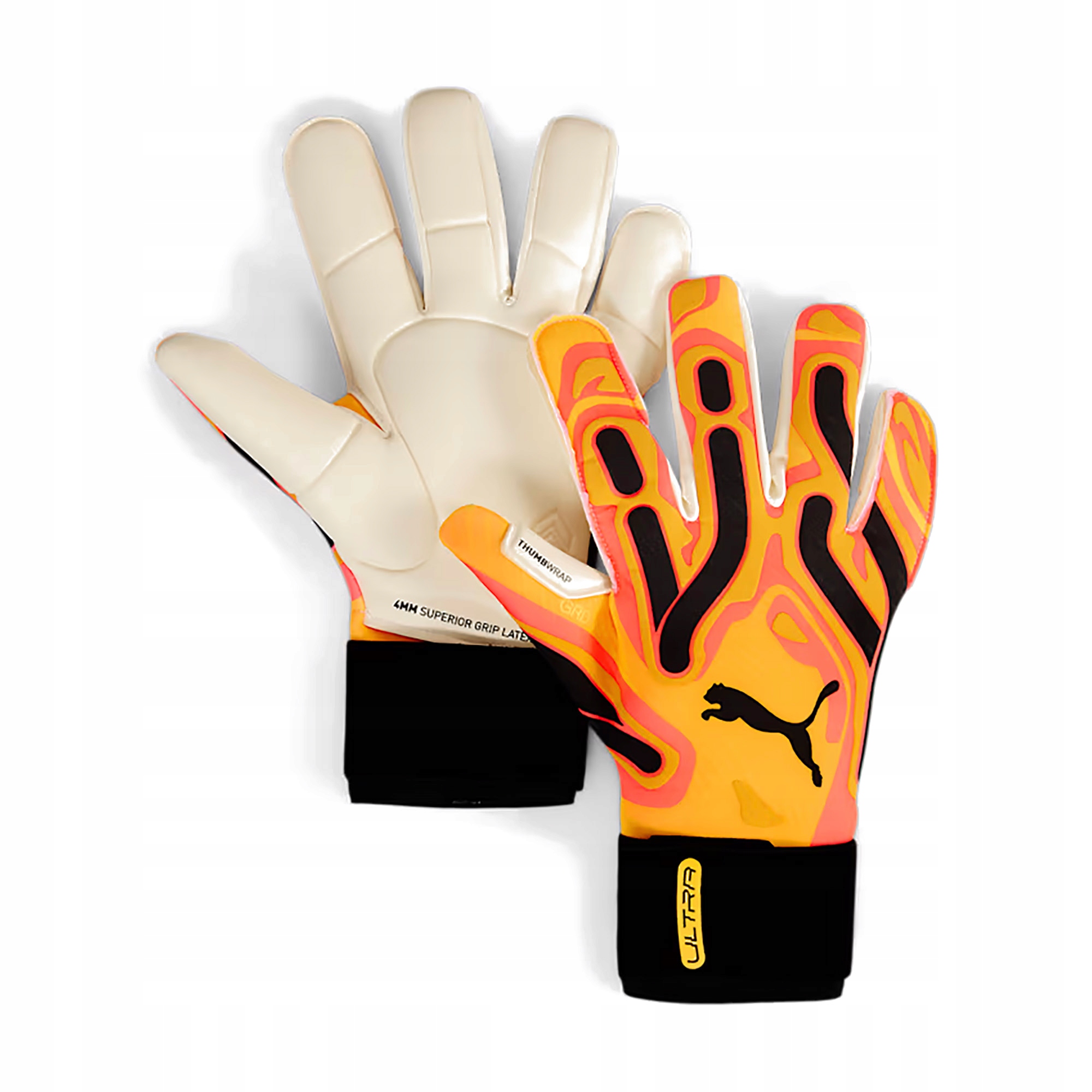 Rękawice bramkarskie Puma Ultra Ultimate Hybrid Sun pomarańczowe 41858 09 – Profesjonalna ochrona dla bramkarzy