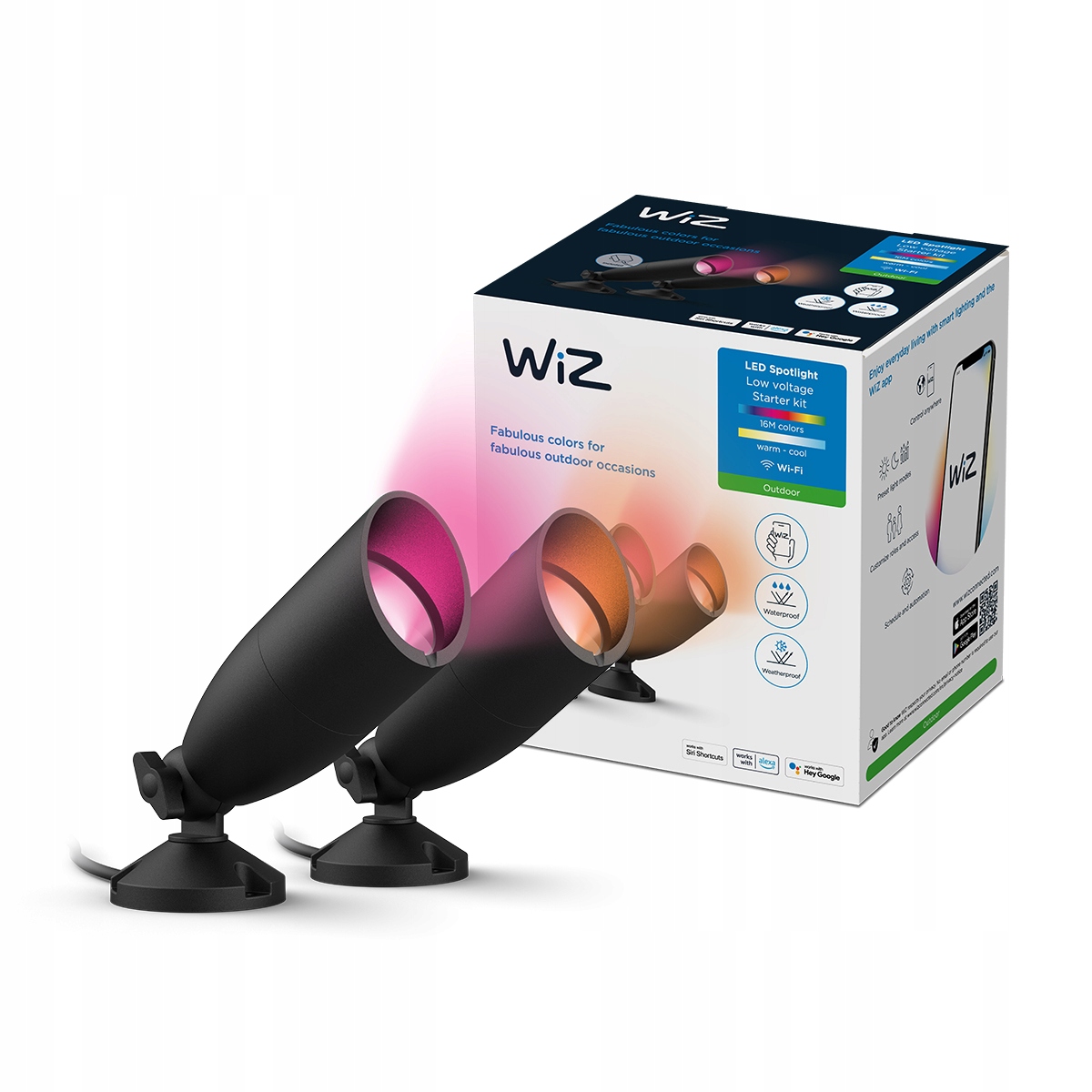 Signify WiZ Outdoor Ground Spot Starter 2erSet White&Color – Oświetlenie Twojego ogrodu