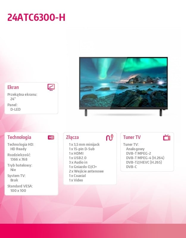 Rozdzielczość HD Ready – Wyraźny obraz w jakości 1366 x 768