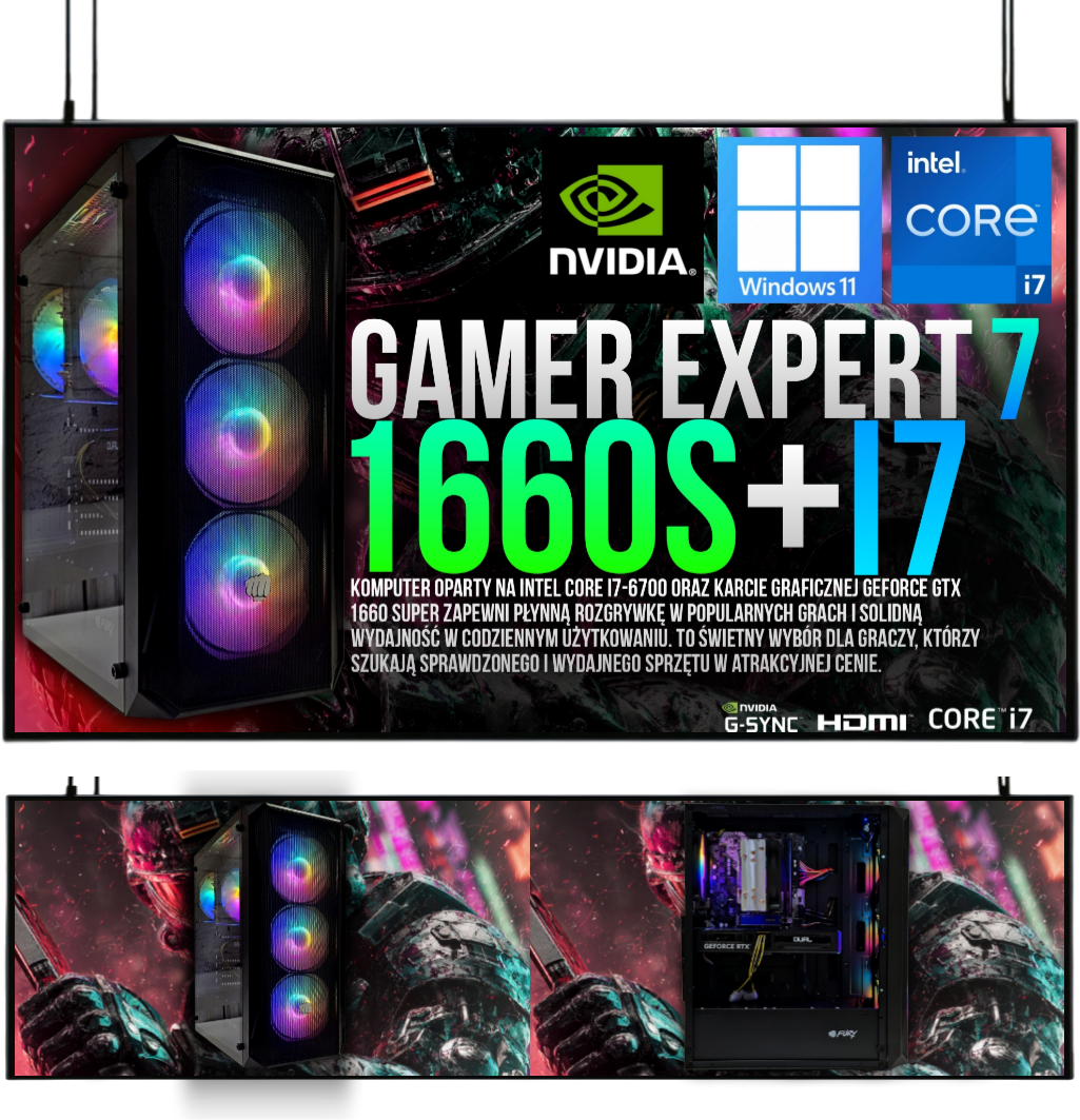 ZESTAW KOMPUTEROWY GAMINGOWY Ryzen 5 3600 32GB GDDR6 GTX 1660S 6GB