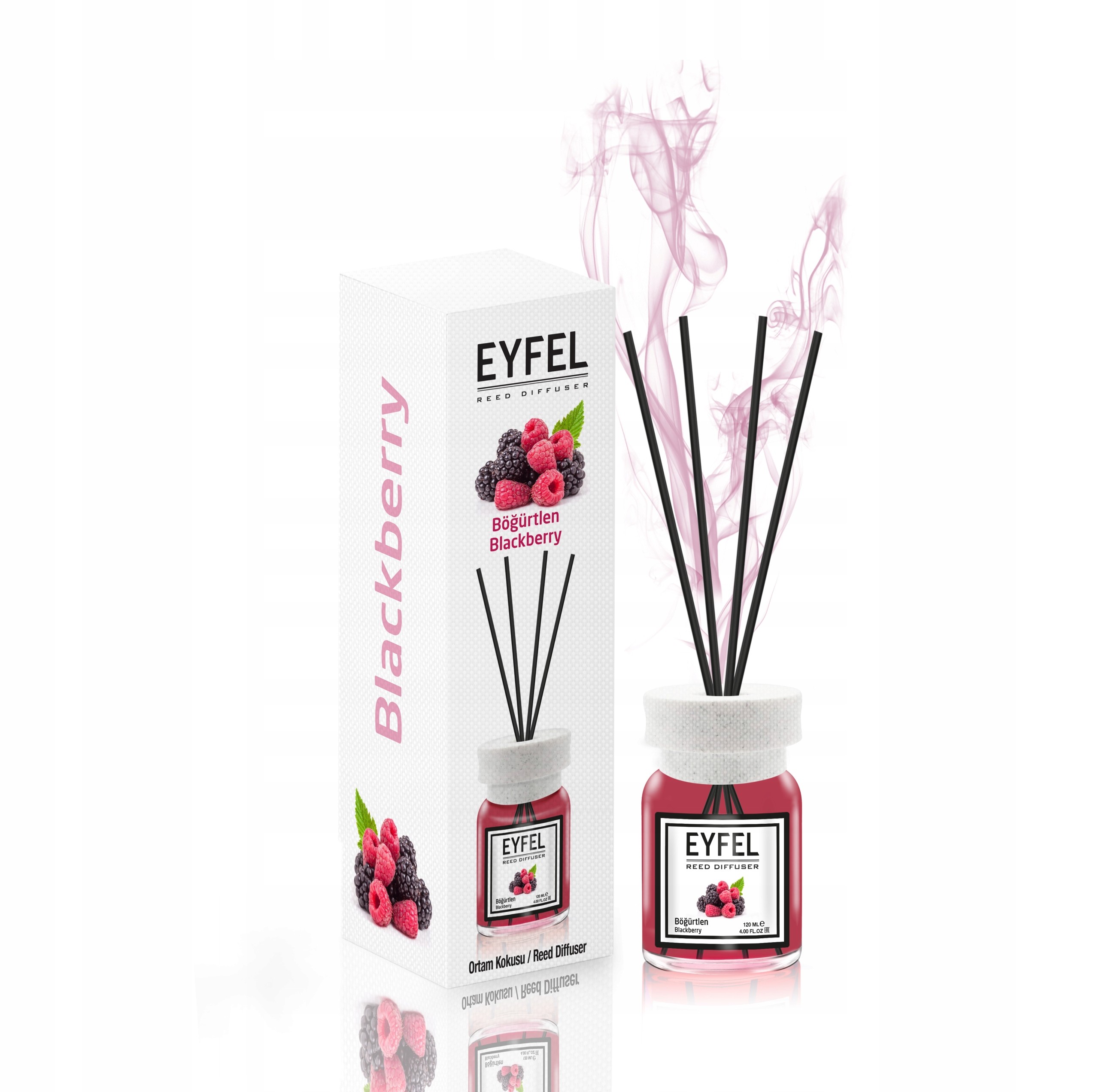 Eyfel Dyfuzor zapachowy z patyczkami Blackberry 120ml – Elegancja i świeżość w Twoim wnętrzu