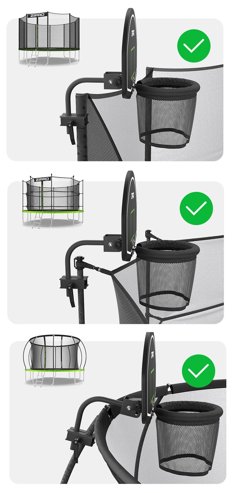 ZIPRO zestaw do koszykówki na trampolinie