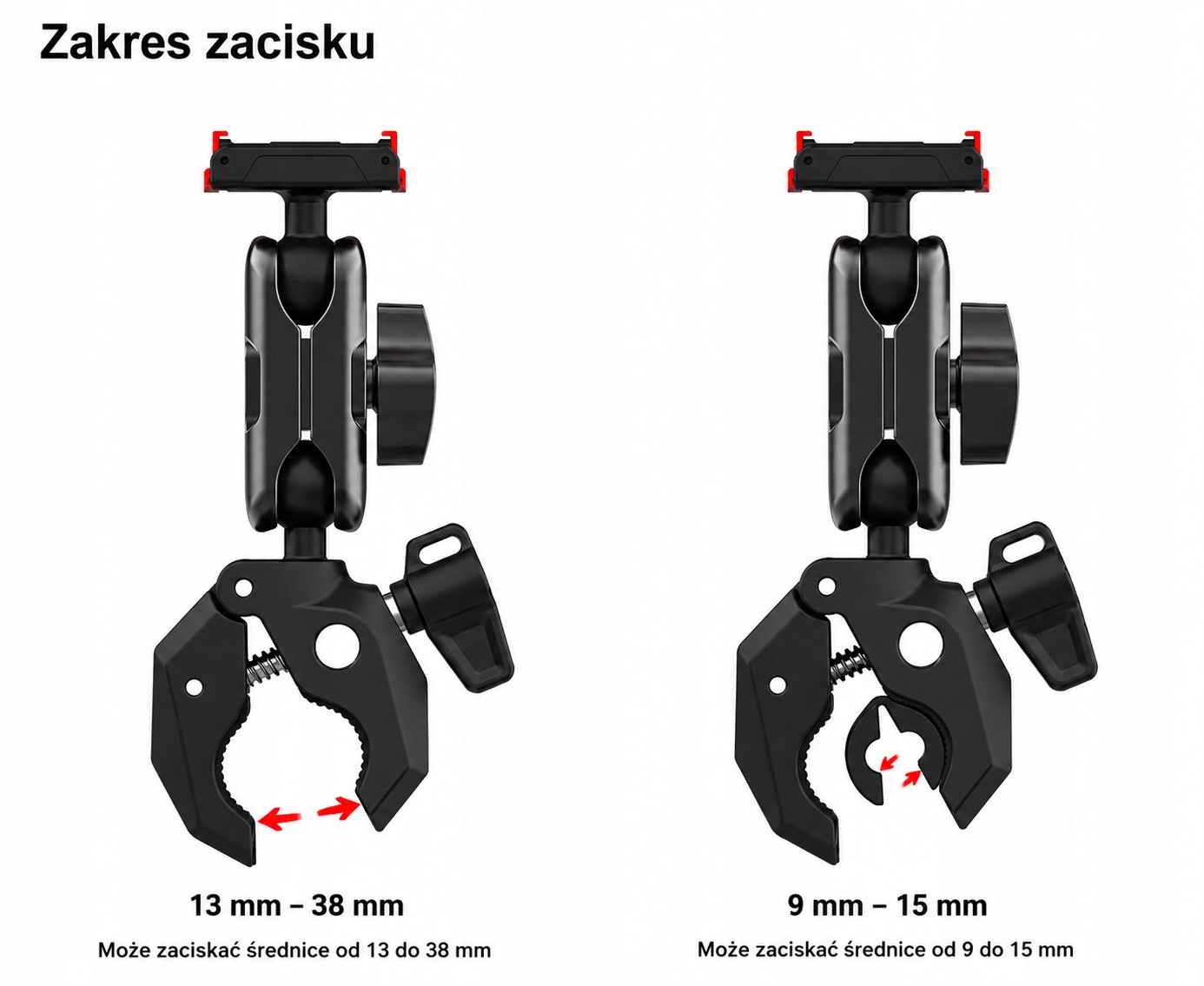 Solidny mechanizm zaciskowy – Bezpieczne mocowanie na różnych elementach