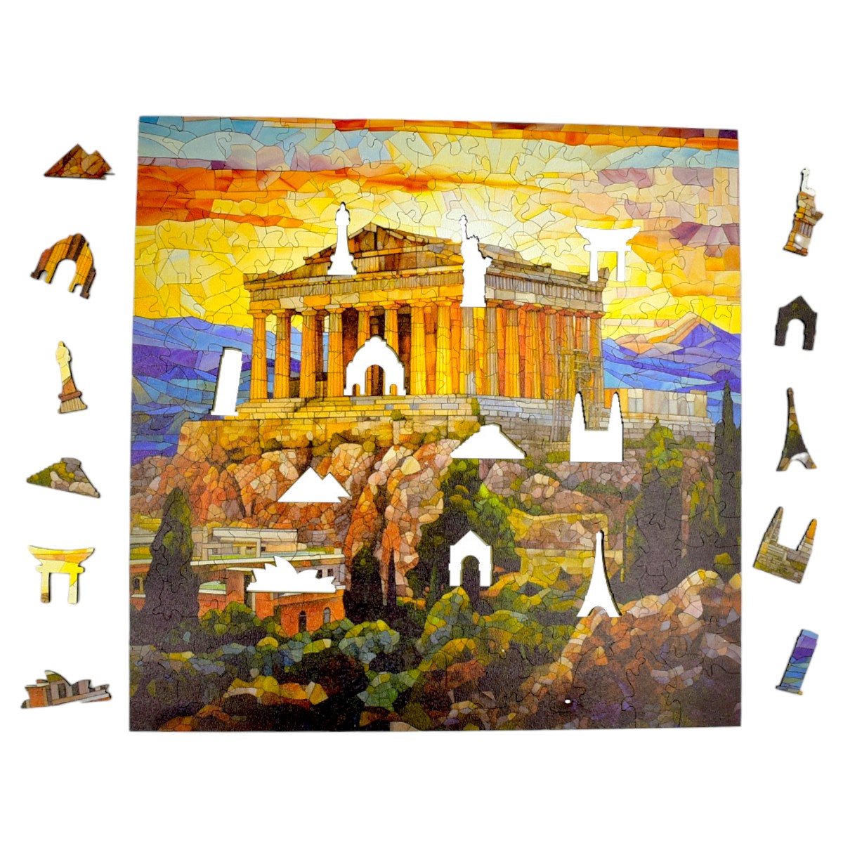 Puzzle Drewniane Akropol Mruu&Pruu – Kreatywna zabawa dla każdego