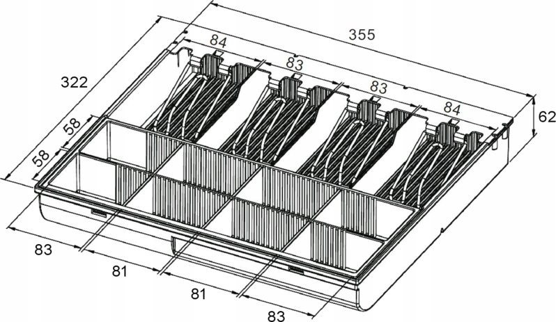 Wymiary segregatora: długość, wysokość i szerokość