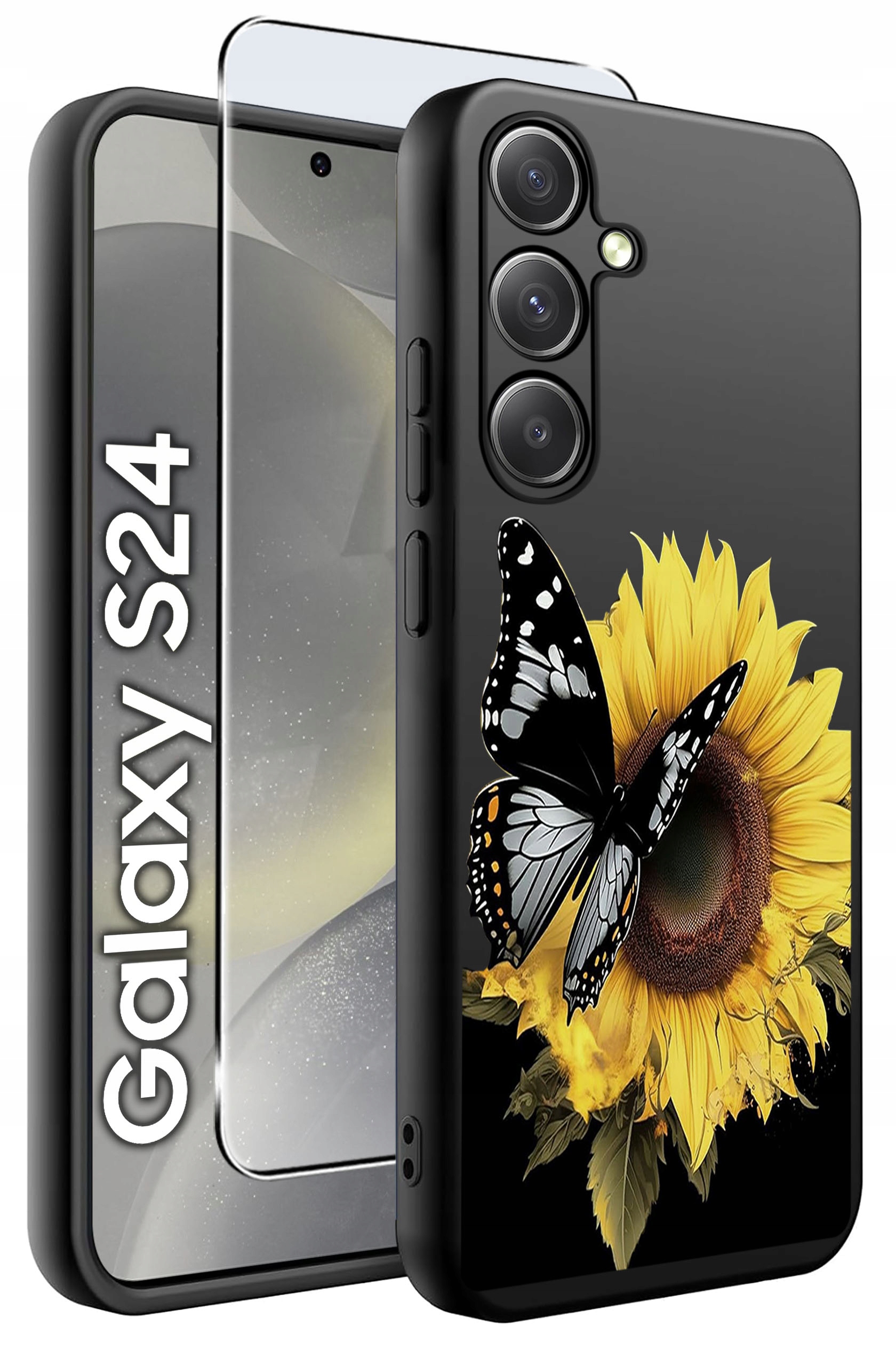 ETUI do Samsung Galaxy S24 WZORY | SILIKONOWE MATT CASE + SZKŁO HARTOWANE 9H