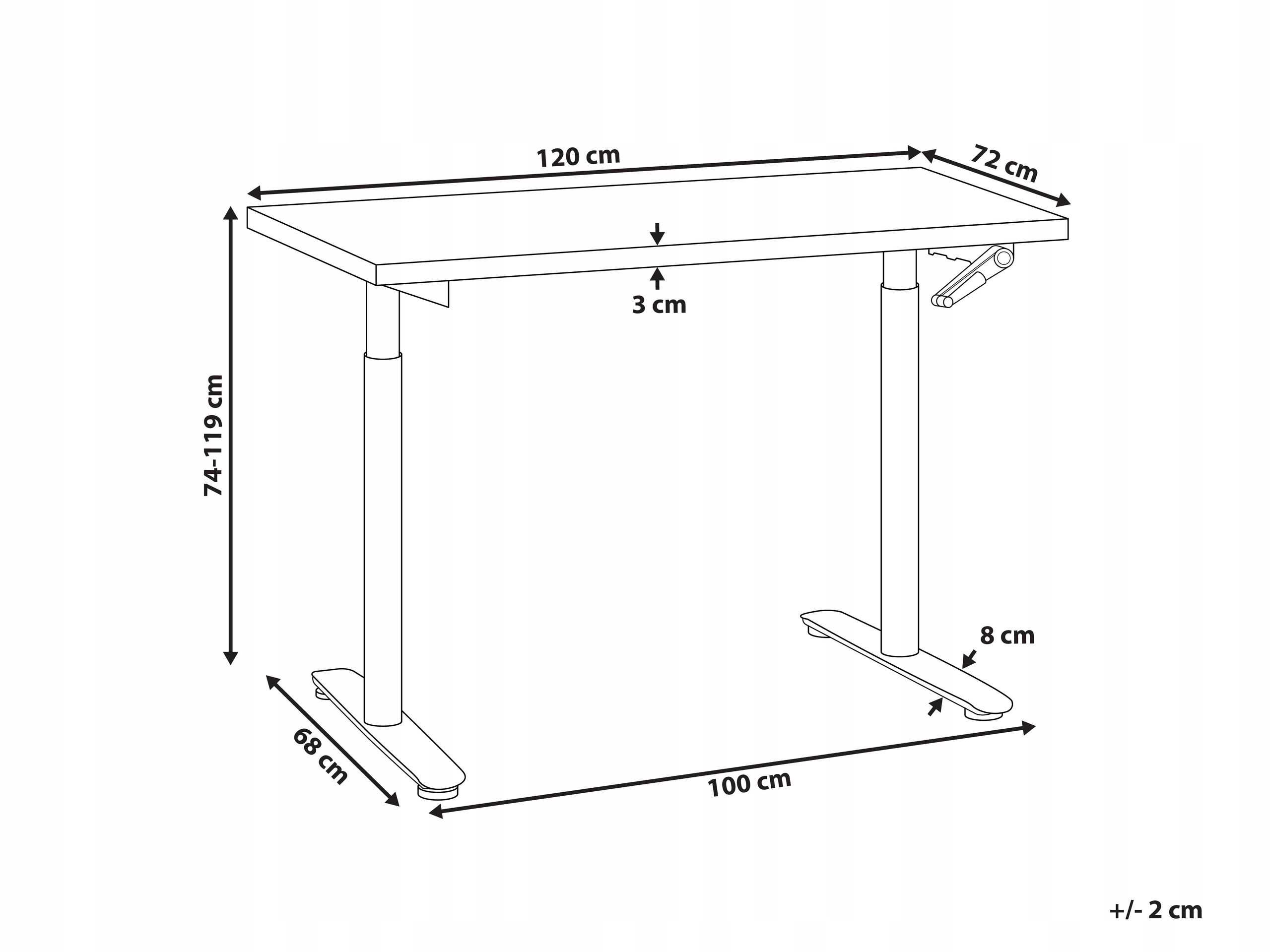 Ergonomiczna regulacja wysokości dla komfortu pracy