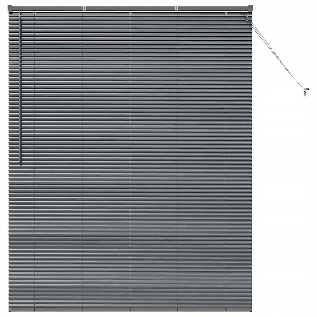Żaluzja okienna z zasłonami ręczne ciemno szary Aluminium – Elegancja i funkcjonalność w Twoim wnętrzu