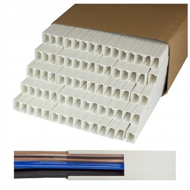 Listwa elektroinstalacyjna kanał kablowy BKK 25x16mm 154m (77szt) Korytko PVC z pokrywą NEKU