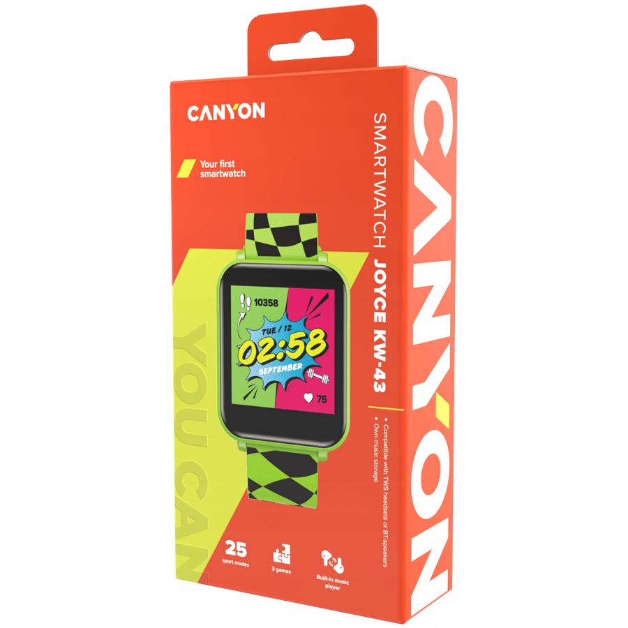 Canyon Smartwatch dla dzieci Joyce KW-43 – Zabawny i funkcjonalny zegarek dla najmłodszych