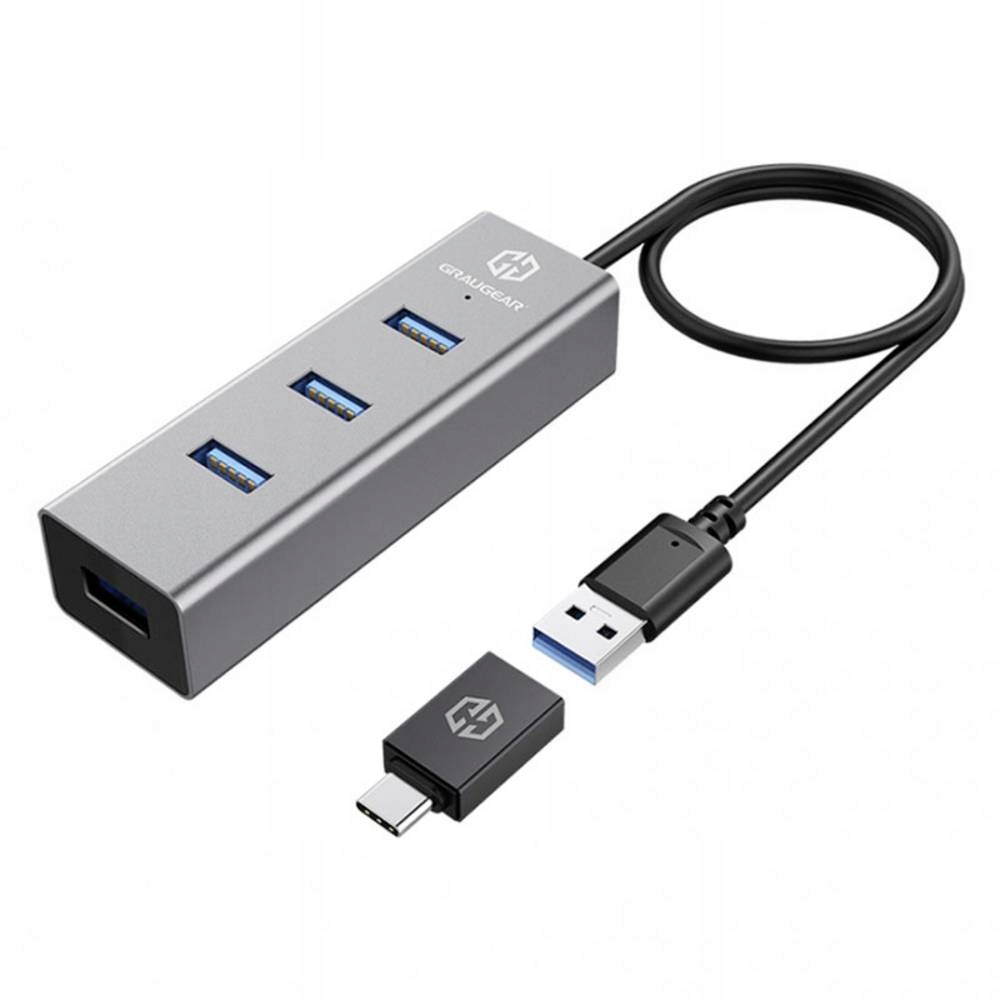 HUB USB Graugear GRAUGEAR USB-HUB 4x USB 3.0 Ports Type-A – Wydajność i funkcjonalność w jednym