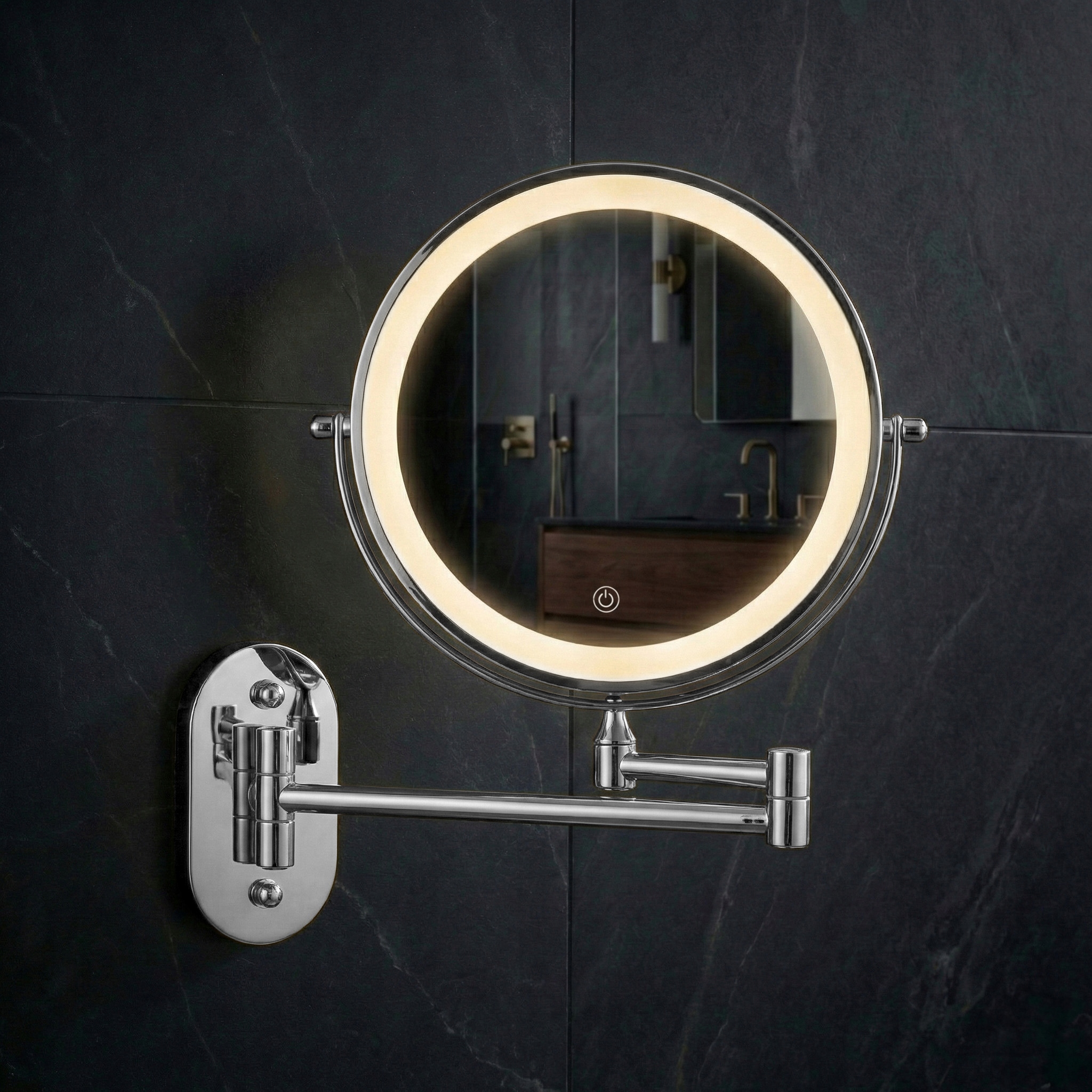 Lustro ścienne kosmetyczne LED Glow Chrom – Elegancja i funkcjonalność w Twojej łazience