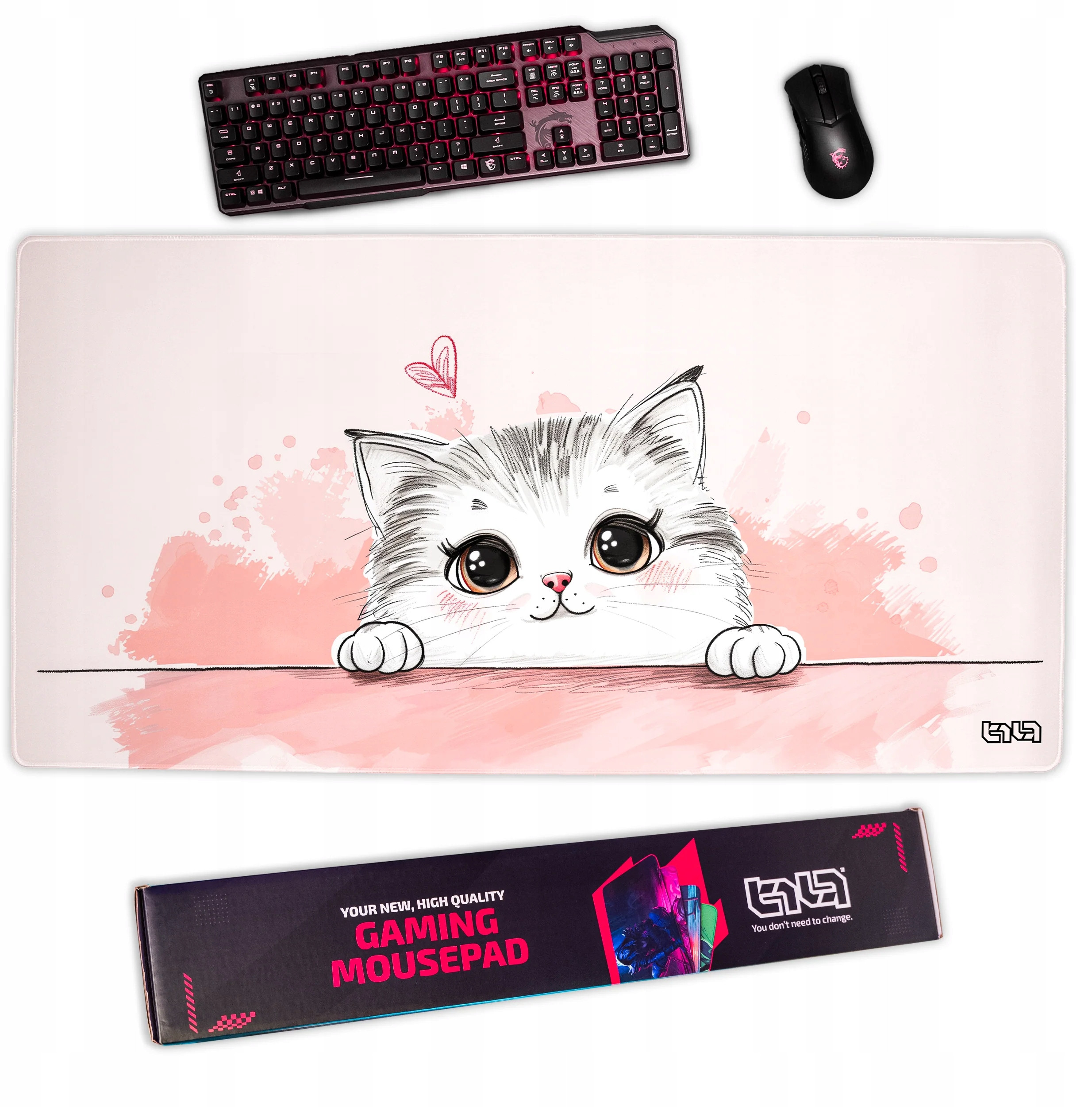 Podkładka pod myszkę XXL Kitty Catty 100x50 TILT – Wodoodporna i stylowa