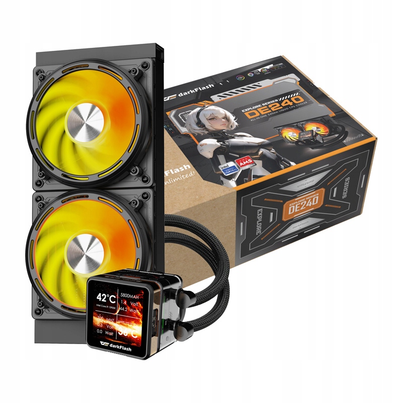 Chłodzenie wodne do procesora DarkFlash DE240 (czarne) – Wydajność i styl w jednym