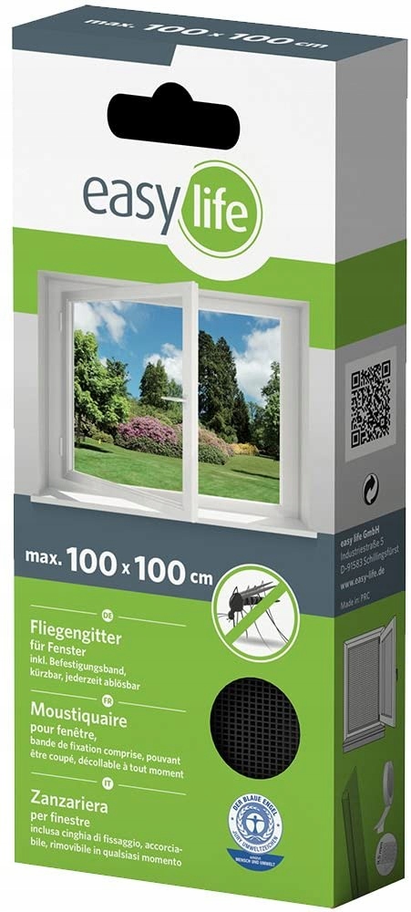 Moskitiera okienna 100x100 cm czarna – Skuteczna ochrona przed owadami