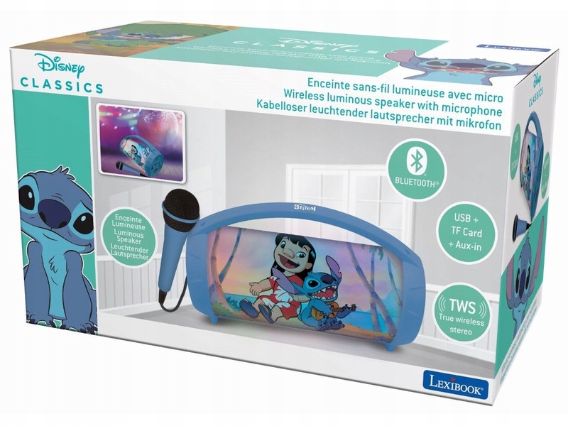 Głośnik Bluetooth z Mikrofonem Karaoke Stitch Disney Niebieski – Idealny towarzysz zabawy