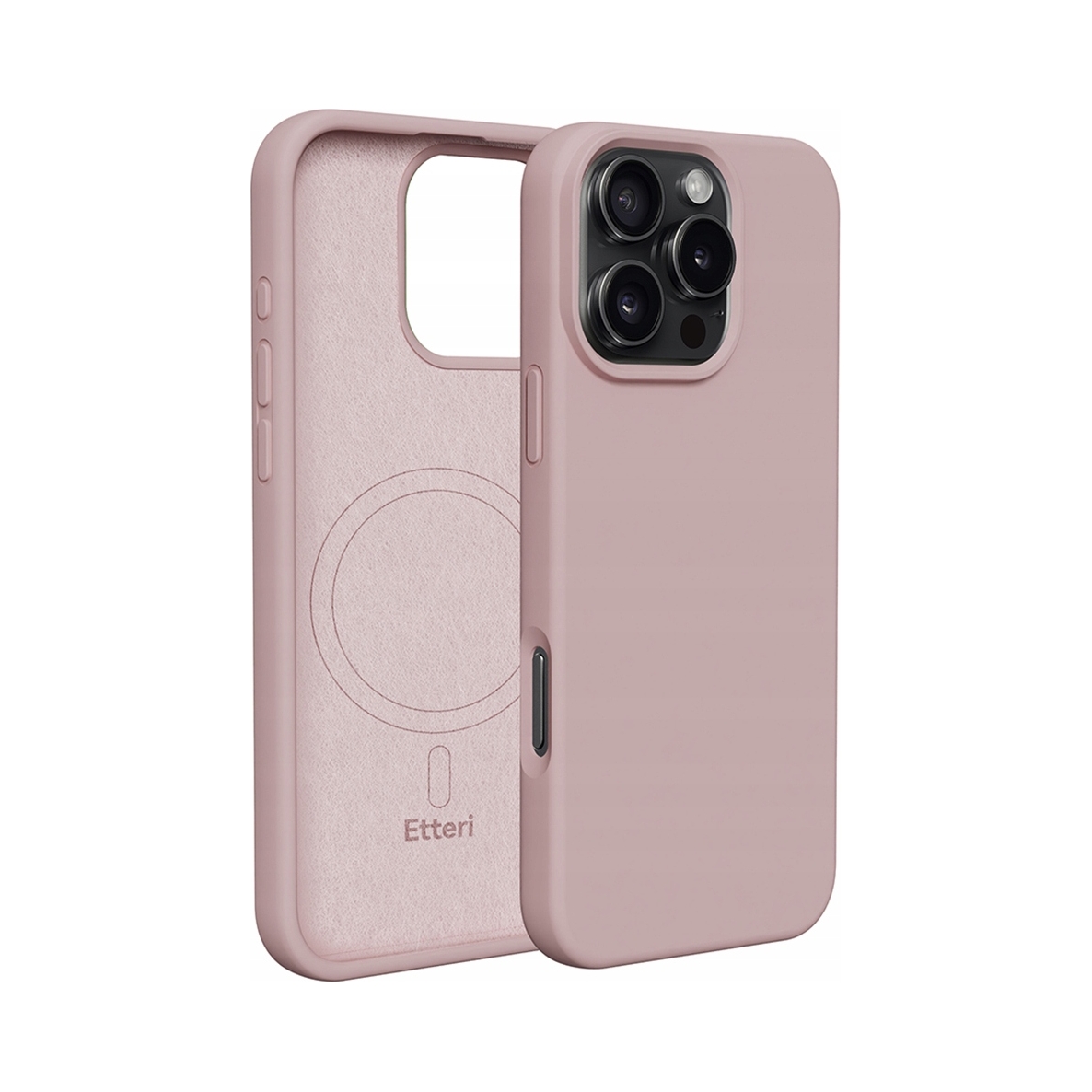 Nakładka Etteri Silicone Mag do iPhone 16 Pro – Elegancka ochrona w jasnoróżowym kolorze