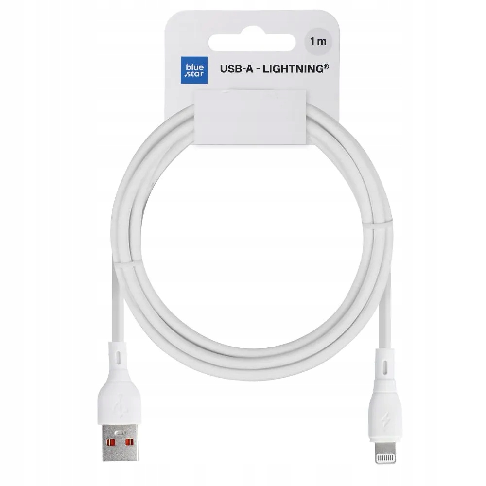 BLUE STAR kabel ECO 2,4A USB A do Lightning PJ68-24-2.4 1m biały – Doskonałe rozwiązanie do ładowania i przesyłania danych