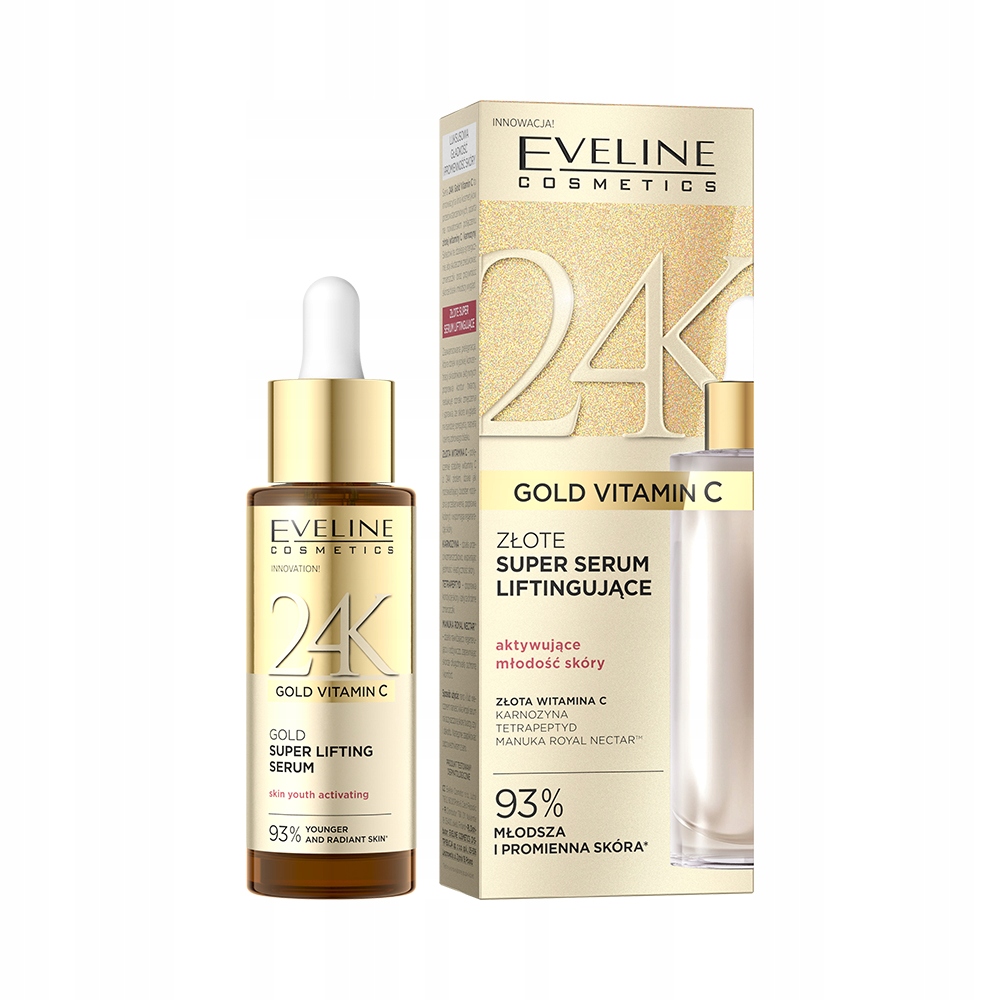 EVELINE 24K Gold Vitamin C Złote super serum liftingujące – Twoja codzienna dawka młodości