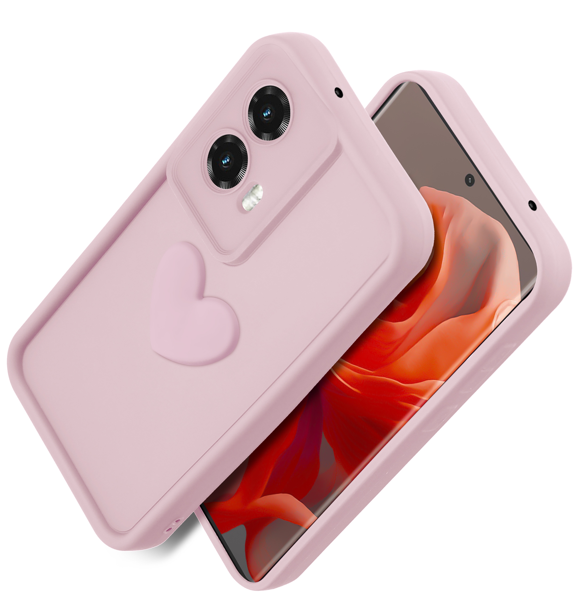 Etui do Motorola Moto G85 5G silikonowe MATOWE serce – Ochrona i styl w jednym