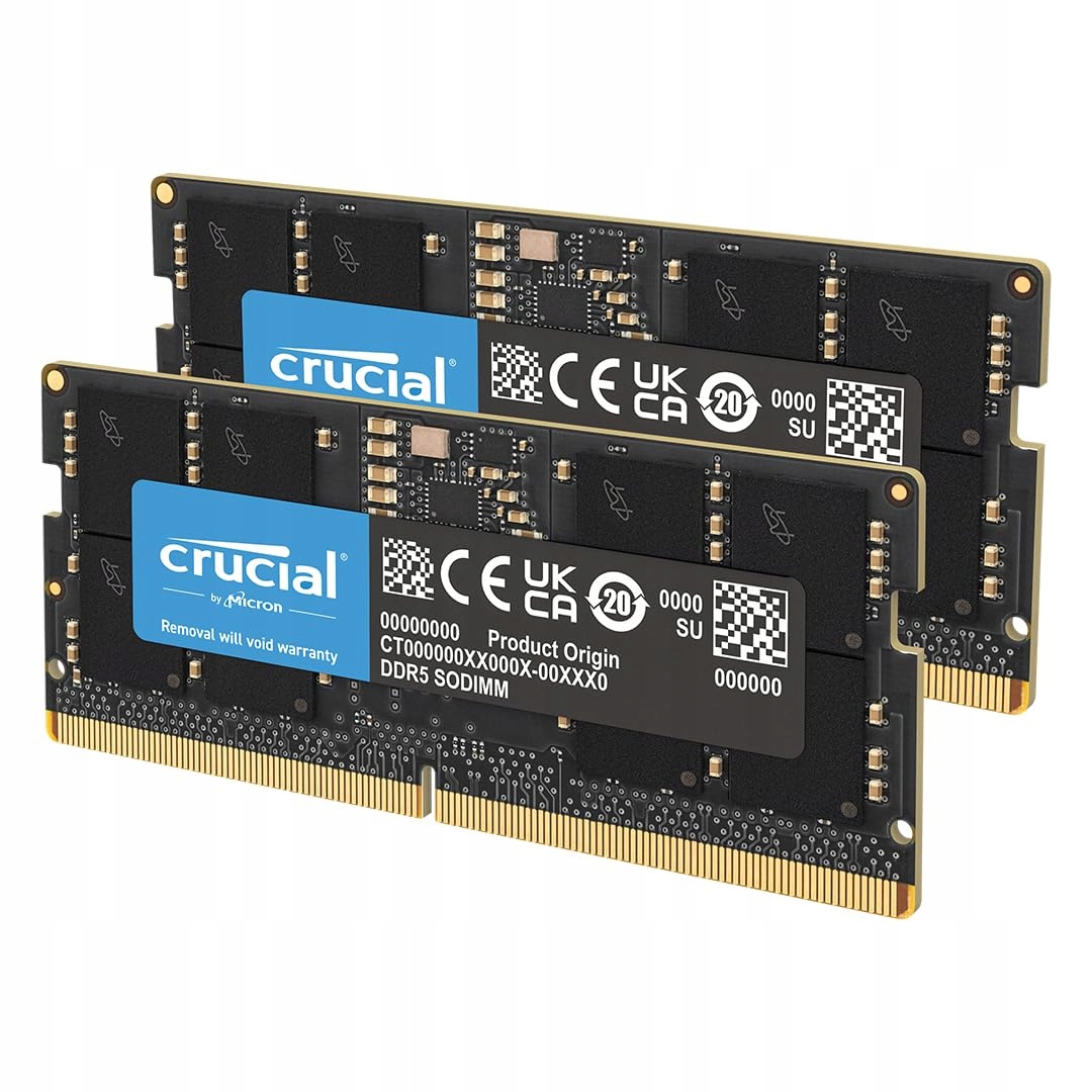 Pamięć do laptopa Crucial SODIMM, DDR5, 128 GB, 5600 MHz, CL46 – Wydajność na najwyższym poziomie