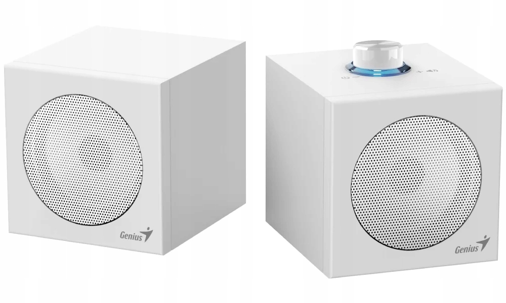 Genius SP-HF300U – Kompaktowe głośniki USB-C i USB w białym kolorze