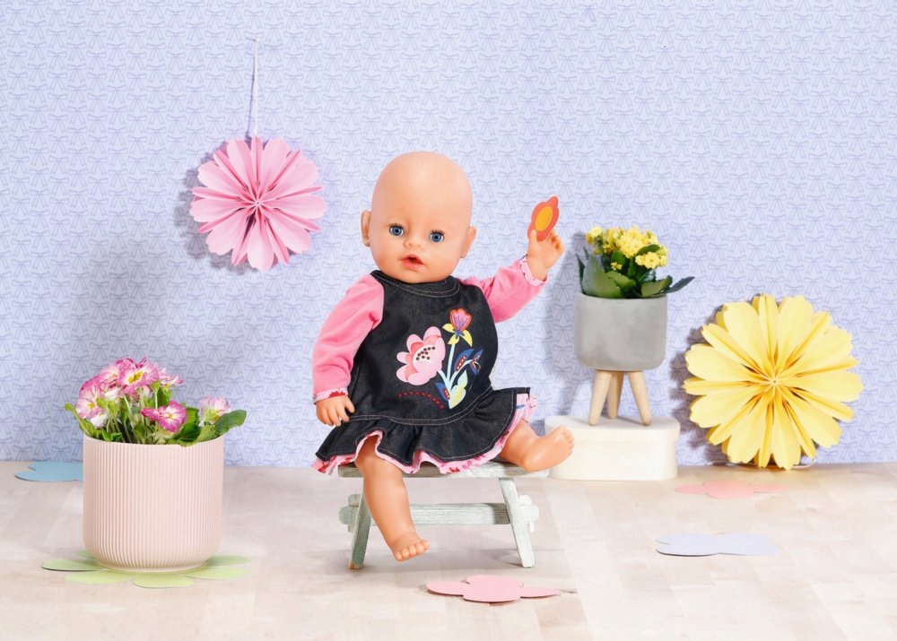 Zapf Sukienka jeansowa Dolly Moda dla lalki Baby Born 43 cm – Urocza moda dla Twojej lalki