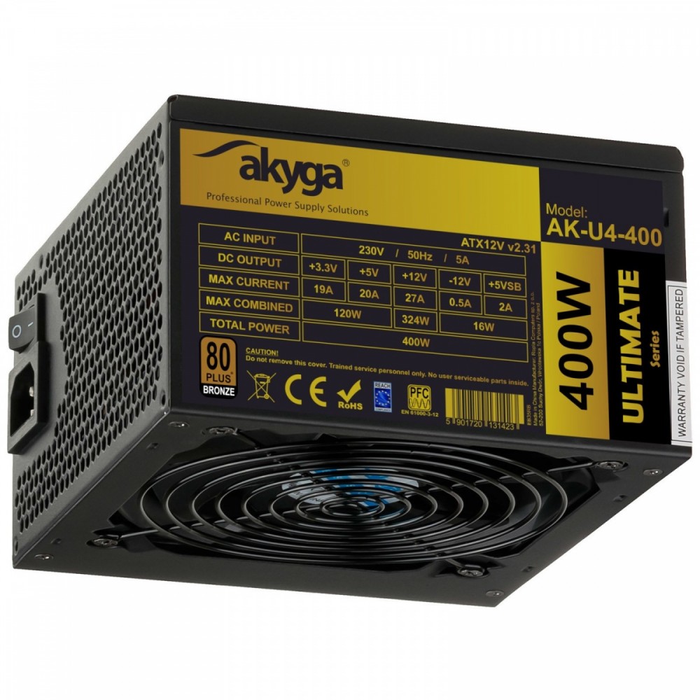 Wydajność i moc – 400W z certyfikatem 80 PLUS Bronze