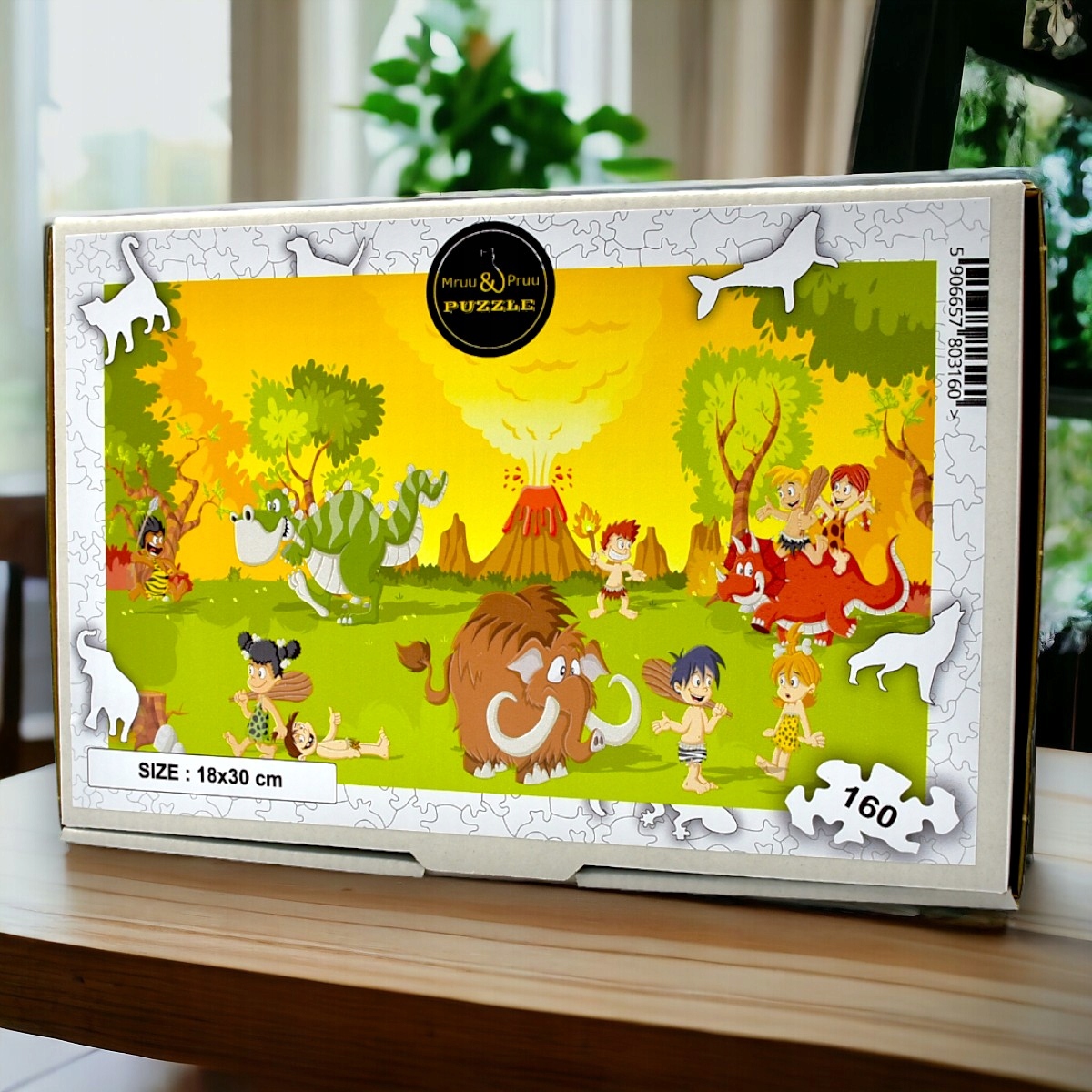 Puzzle Epoka Kamienia 160 elementów – Drewniana układanka dla całej rodziny