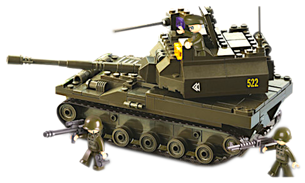 Klocki Czołg Armata Haubica Krab + Motor + Wojsko Tomdorix