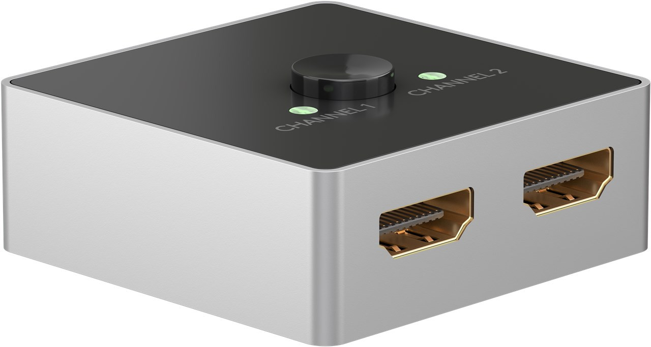 Ręczny przełącznik HDMI 2 do 1 (4K @ 60 Hz) – Wygodne przełączanie między urządzeniami