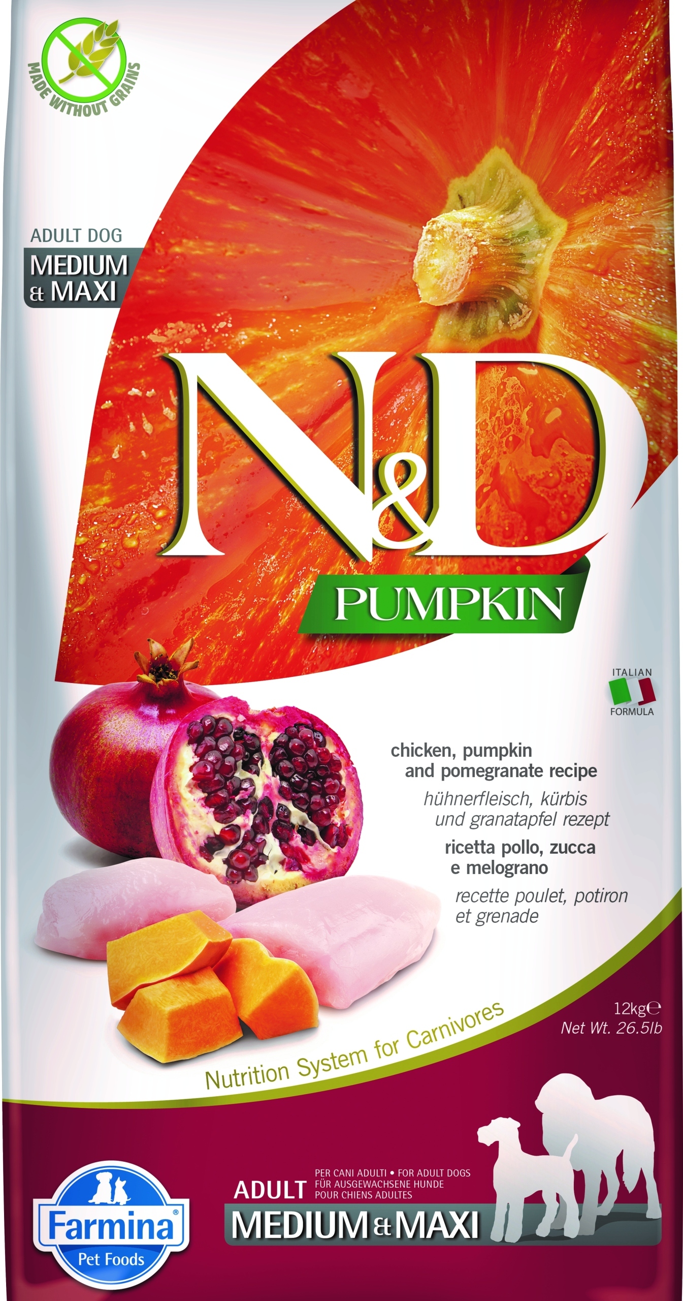 N&D Pumpkin Grain Free Canine Chicken and Pomegranate