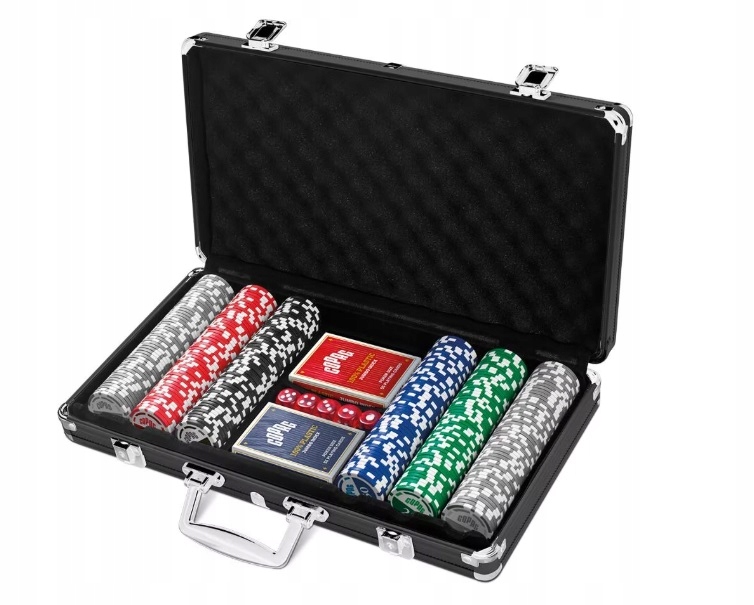 Zestaw pokerowy w eleganckiej metalowej walizce