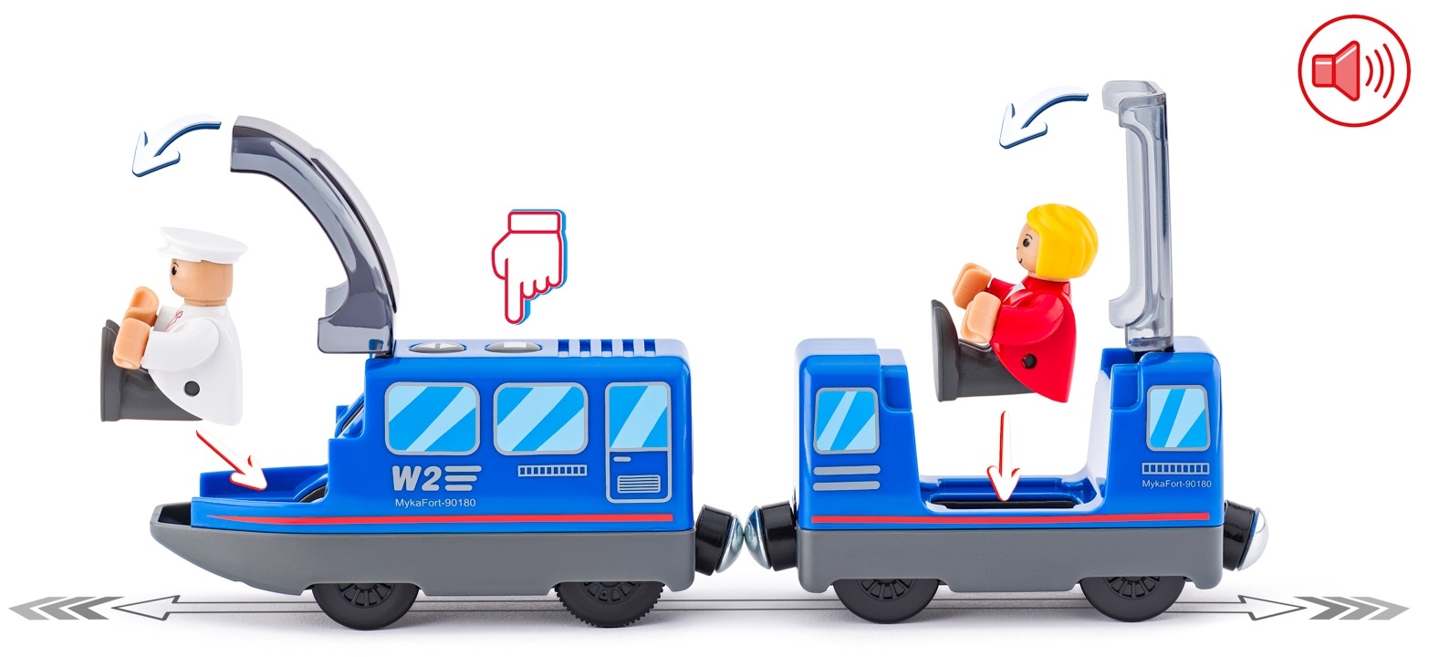 Interaktywna lokomotywa z efektem dźwiękowym