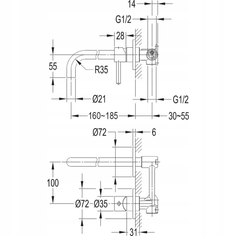 Wysokiej jakości mosiądz i ceramiczna głowica