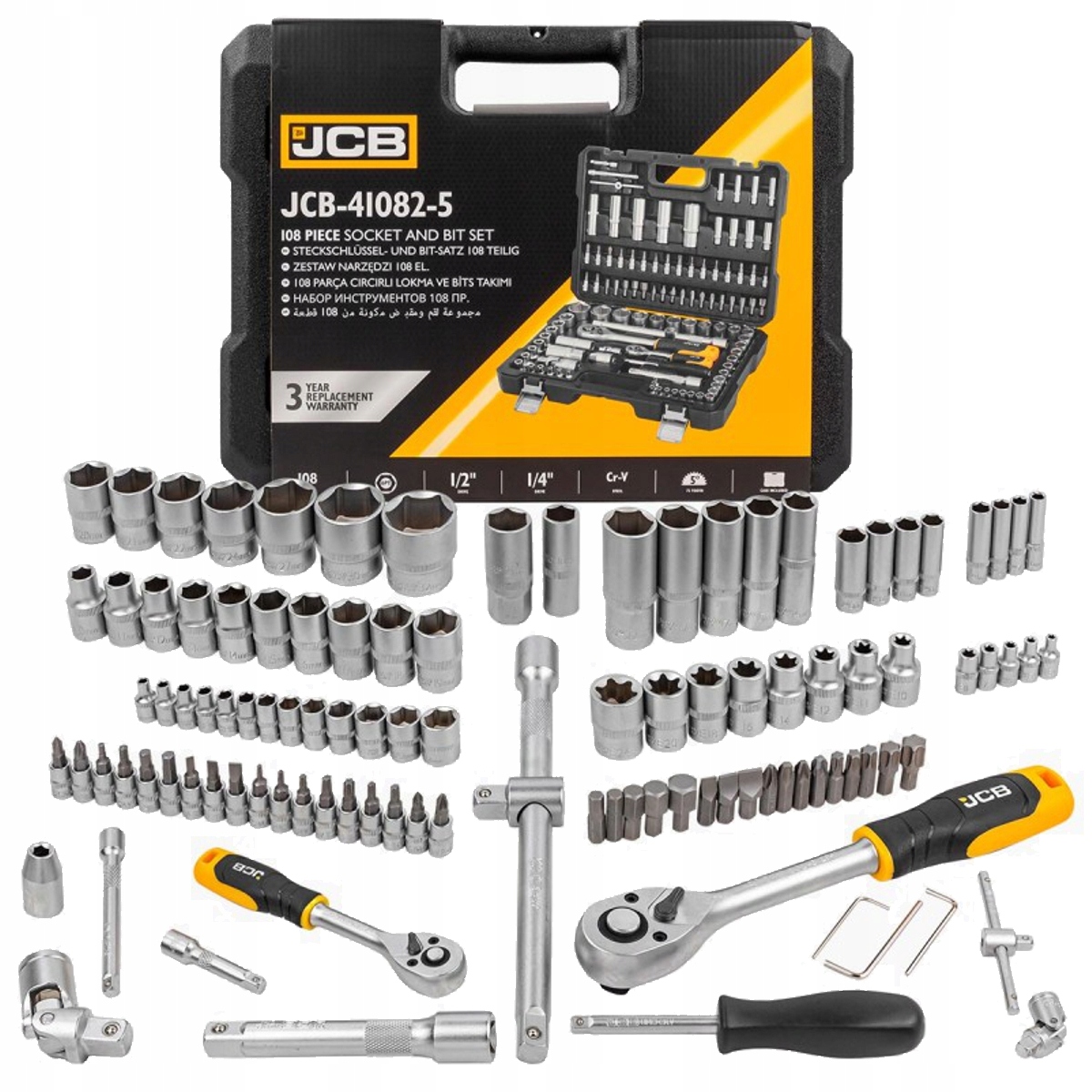 Zestaw narzędzi JCB ZESTAW KLUCZY 108el. 1/2