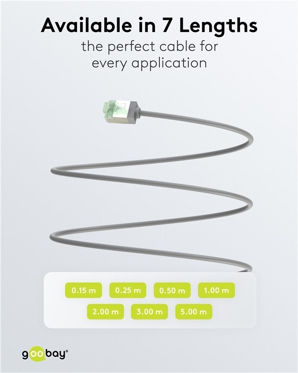 Ultra-elastyczny CAT 8.1 kabel krosowy, slim, U/FTP, szary - Długość kabla 0.15 m