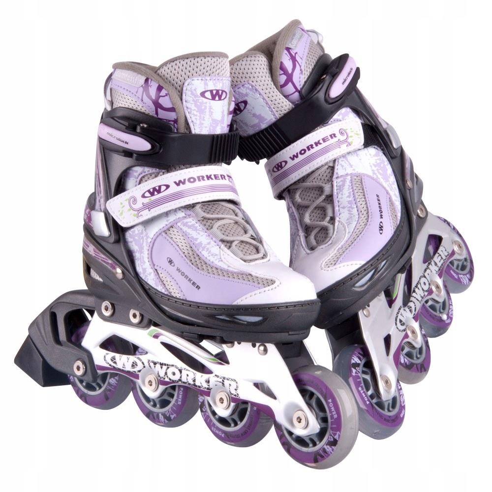 Regulowane rolki damskie WORKER Perleta – Fioletowe r. 39-42