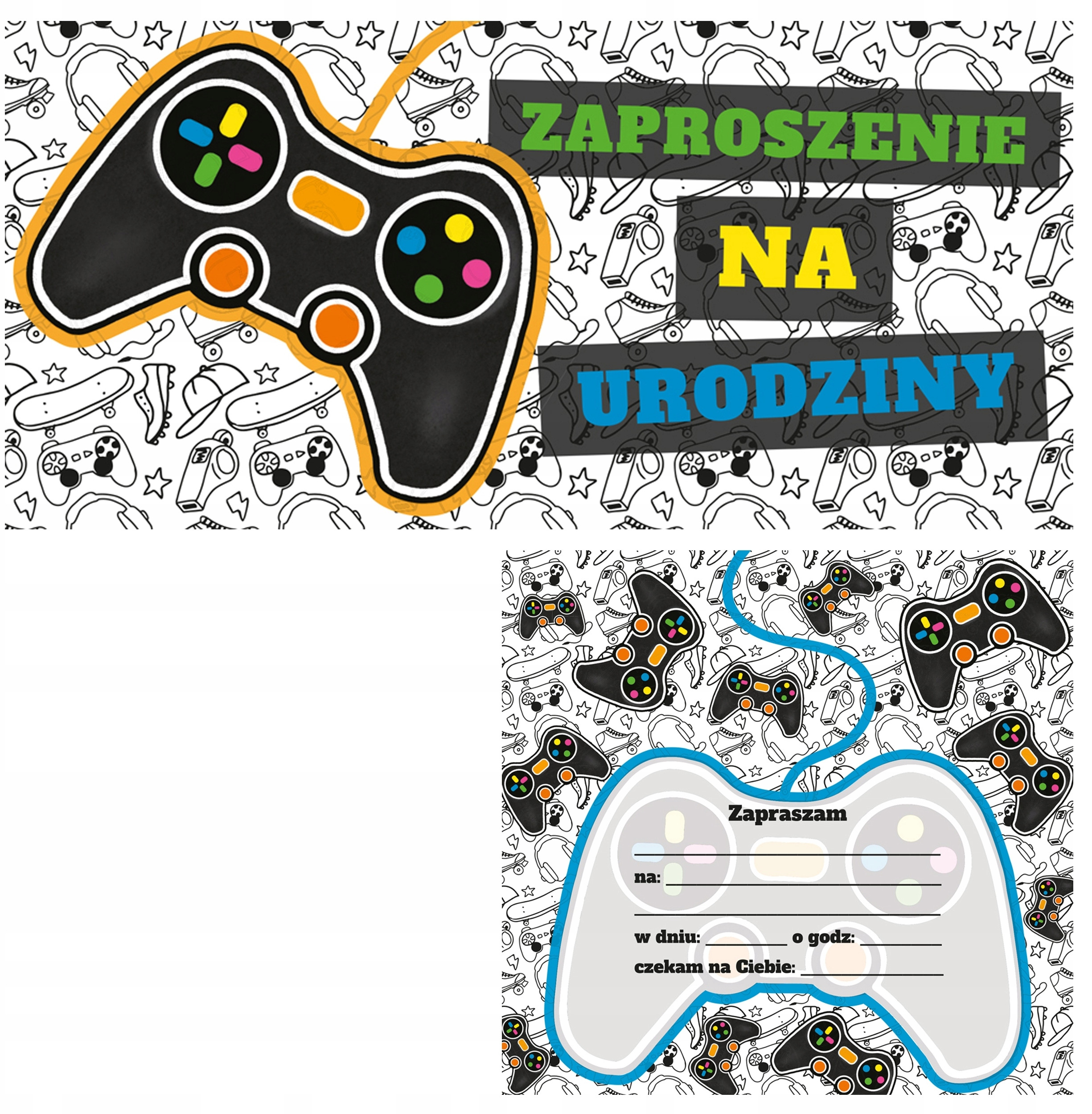 Zaproszenie Urodziny - Pad (5szt) EDUKAMP – Wyjątkowe zaproszenia na każdą okazję