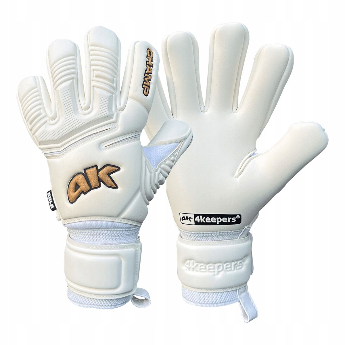 Rękawice bramkarskie 4Keepers Champ Gold VII NC – Doskonałe wsparcie dla bramkarzy