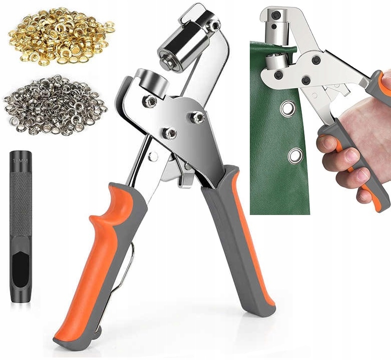 Oczkarka do plandek magnetyczna bannerów napownica zestaw + 800 oczek – Profesjonalne narzędzie do tworzenia i naprawy