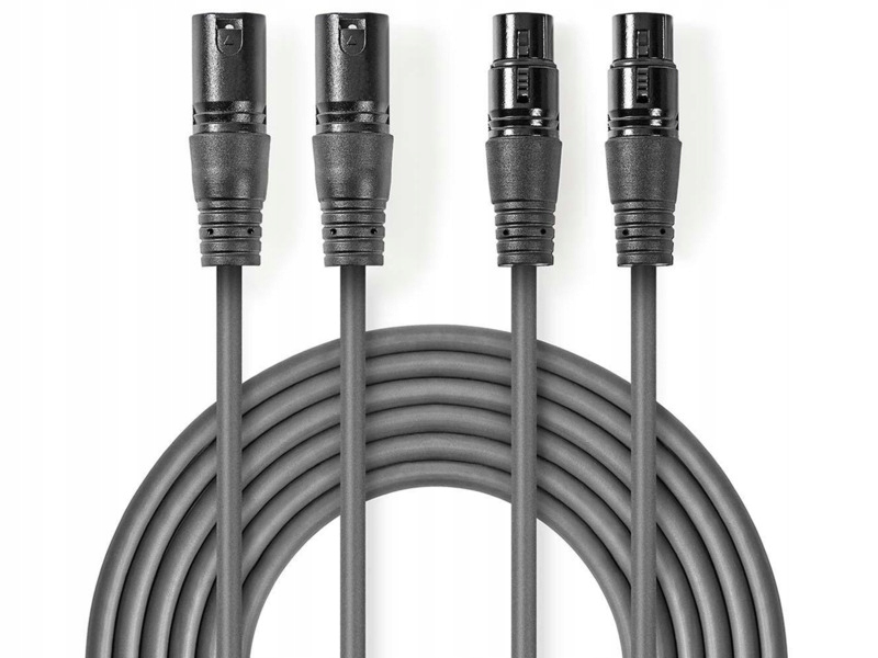 Kabel Nedis COTH15030GY15 2x XLR M - 2x XLR F 1.5m – Idealne połączenie audio
