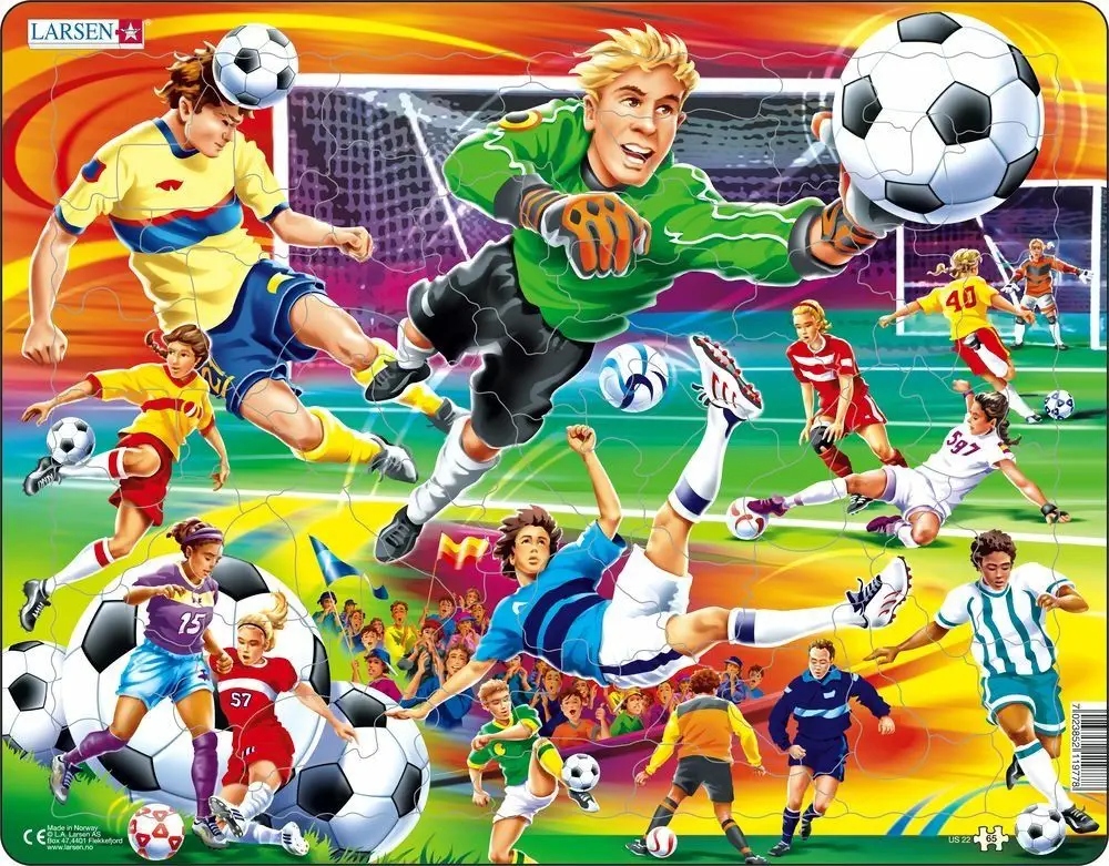 Puzzle Larsen Maxi Football 65 elementów – Radość z układania dla dzieci