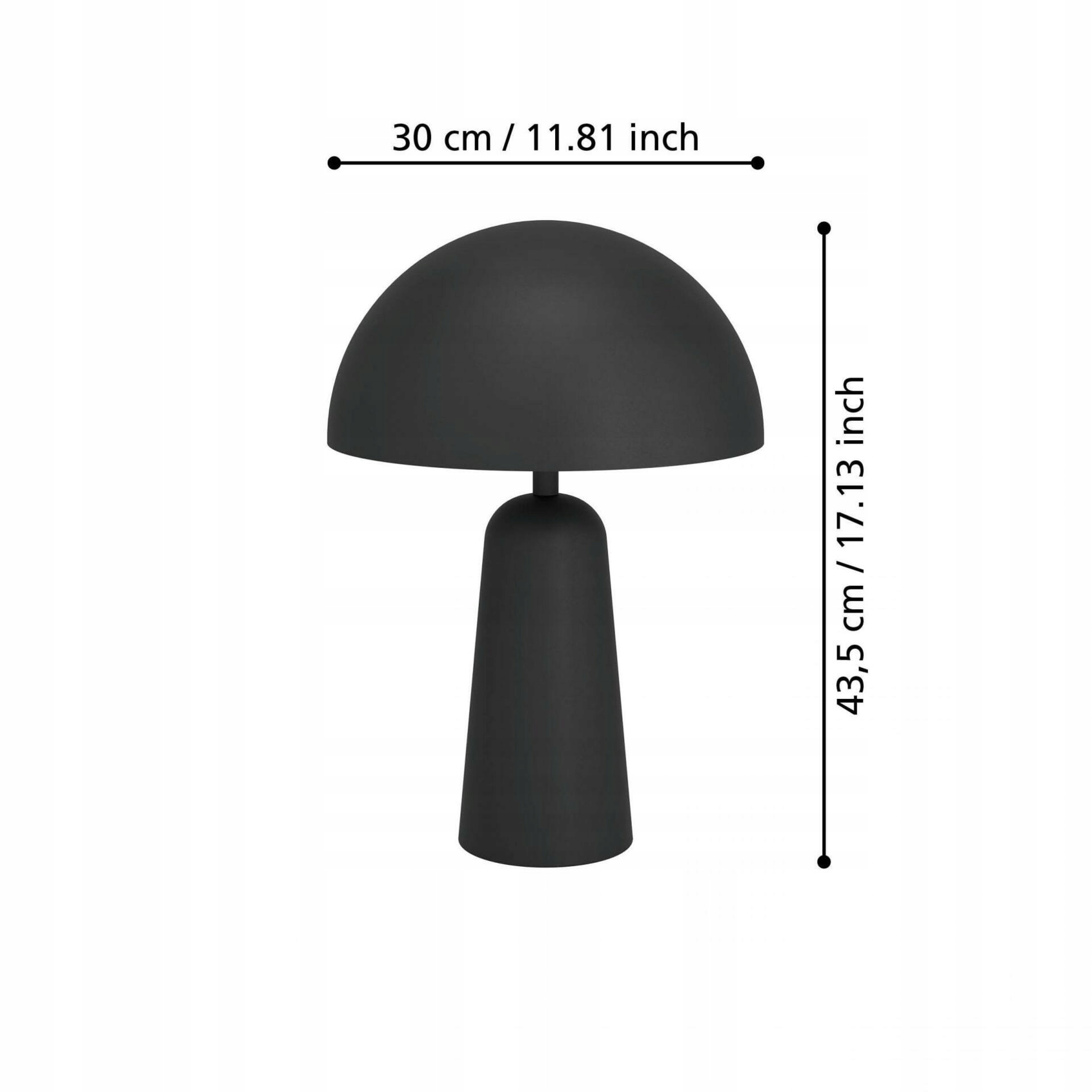 Wymiary lampy – Wysokość 45 cm, średnica 30 cm